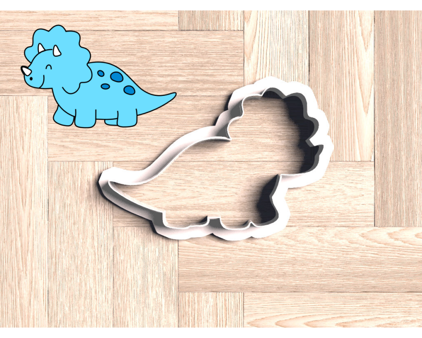Dinosaur Triceratops Cutter. Dinosaur Cookie Cutter.  Animal Cookie Cutter