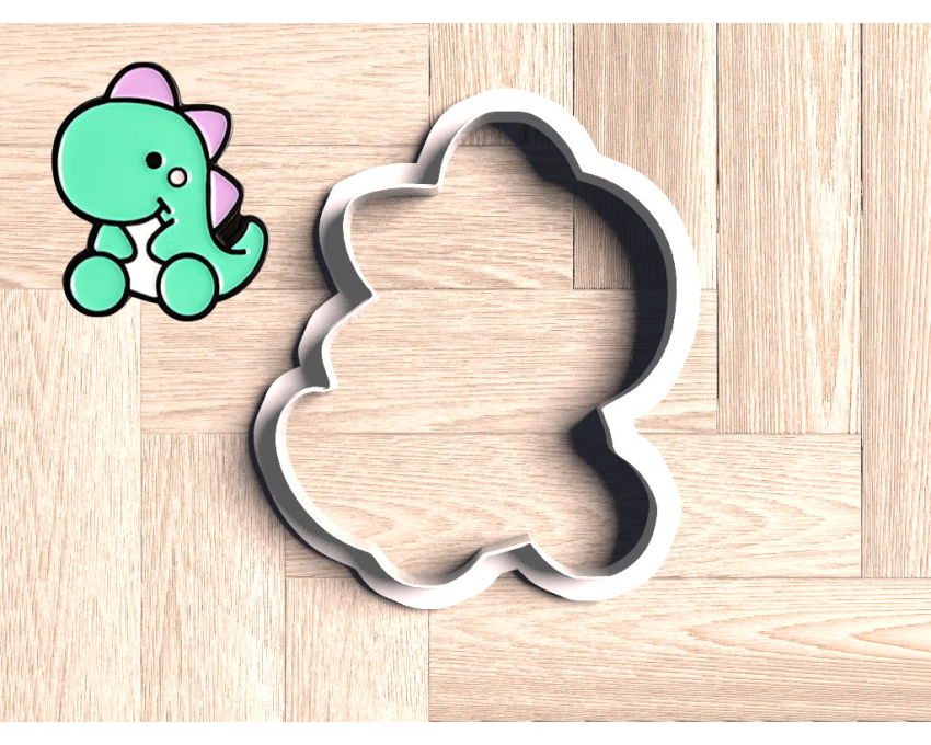 Baby Dinosaur 1 Cookie Cutter. Dinosaur Cookie Cutter.  Animal Cookie Cutter