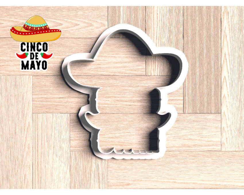 Cinco de Mayo Plaque with Sombrero Cookie Cutter. Fiesta Cookie Cutter.  Cinco de Mayo Cookie Cutter.