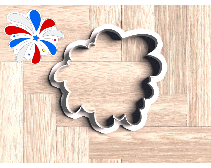 Fireworks Cookie Cutter. Fourth of July Cookie Cutter. Independence Day Cookie Cutter. 3D Printed. Baking Gifts. Custom Cookies