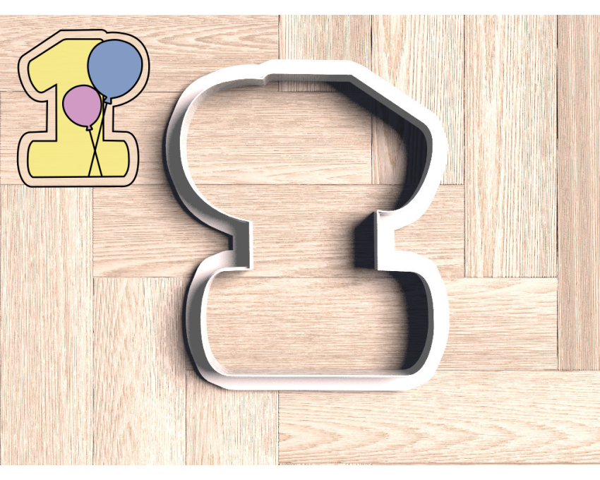 Balloon Number 1 Cookie Cutter. Number Cookie Cutter. Birthday Cookie Cutter