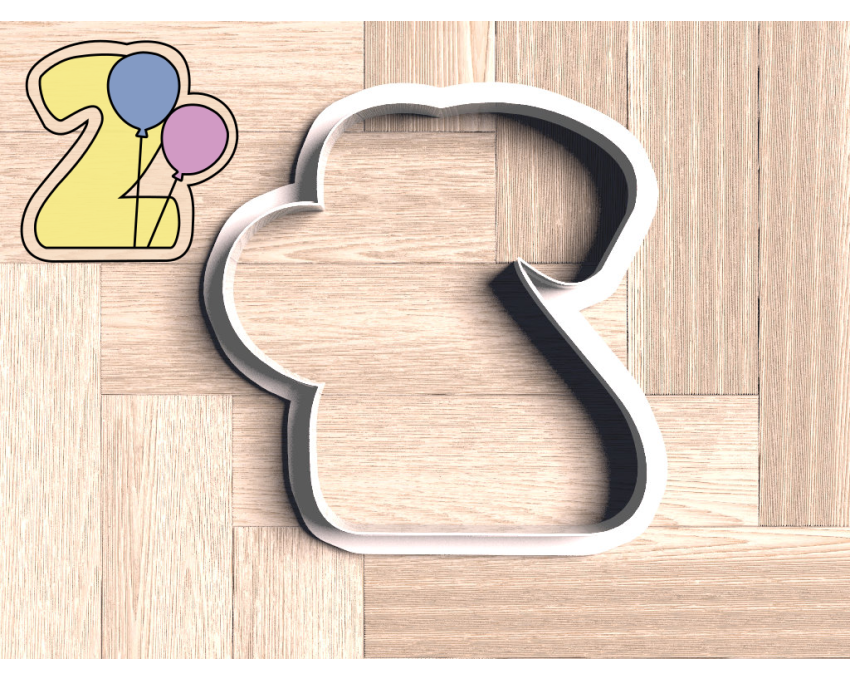 Balloon Number 2 Cookie Cutter. Number Cookie Cutter. Birthday Cookie Cutter