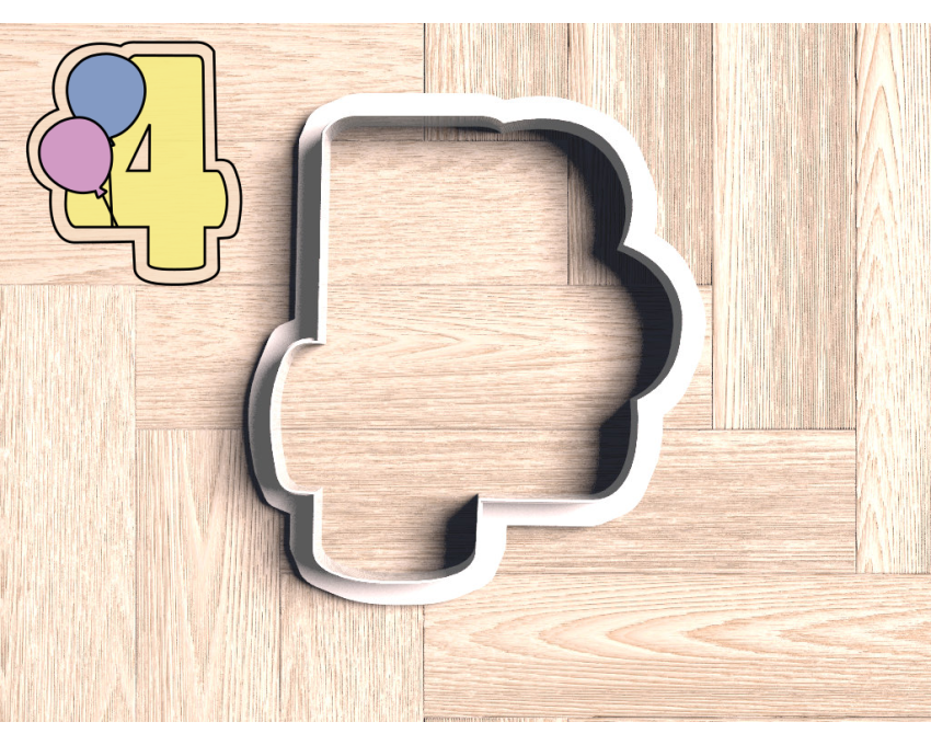 Balloon Number 4 Cookie Cutter. Number Cookie Cutter. Birthday Cookie Cutter