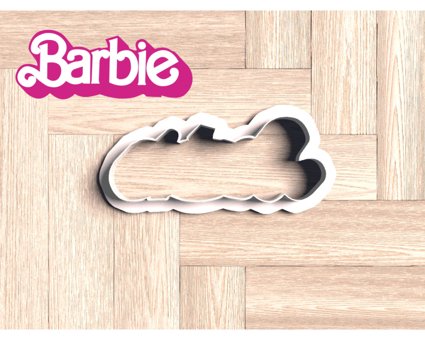 Barbie Name Plaque Cookie Cutter. Barbie Cookie Cutter