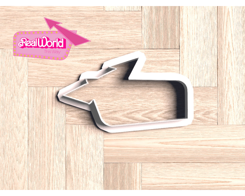 Real World This Way Sign Cookie Cutter. Barbie Cookie Cutter. Barbie Movie Cookie Cutter