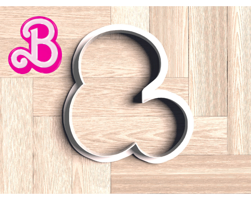 Letter B Cookie Cutter. Barbie Cookie Cutter. 