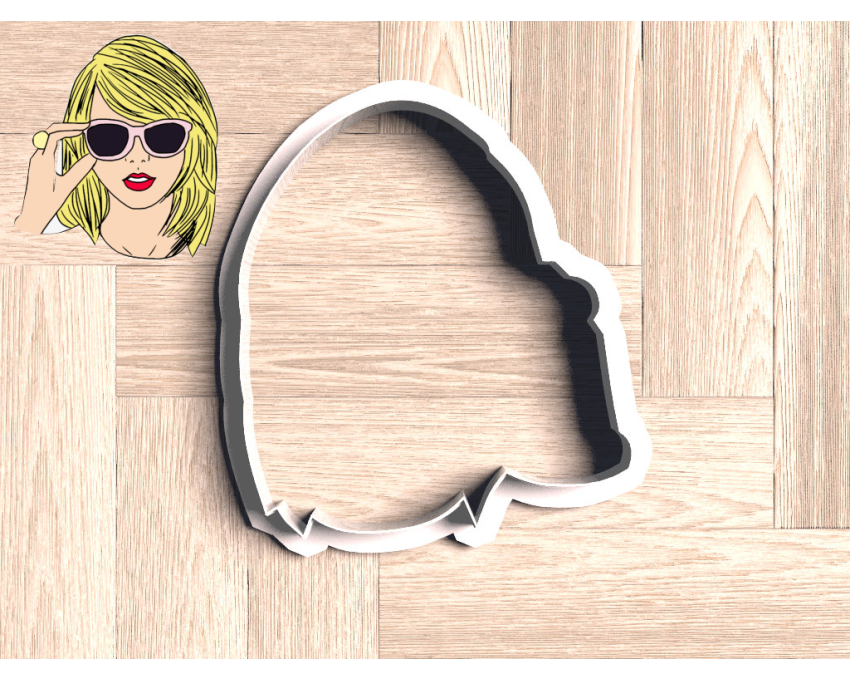 Taylor Swift Portrait Outline Cookie Cutter. Celebrity Cookie Cutter