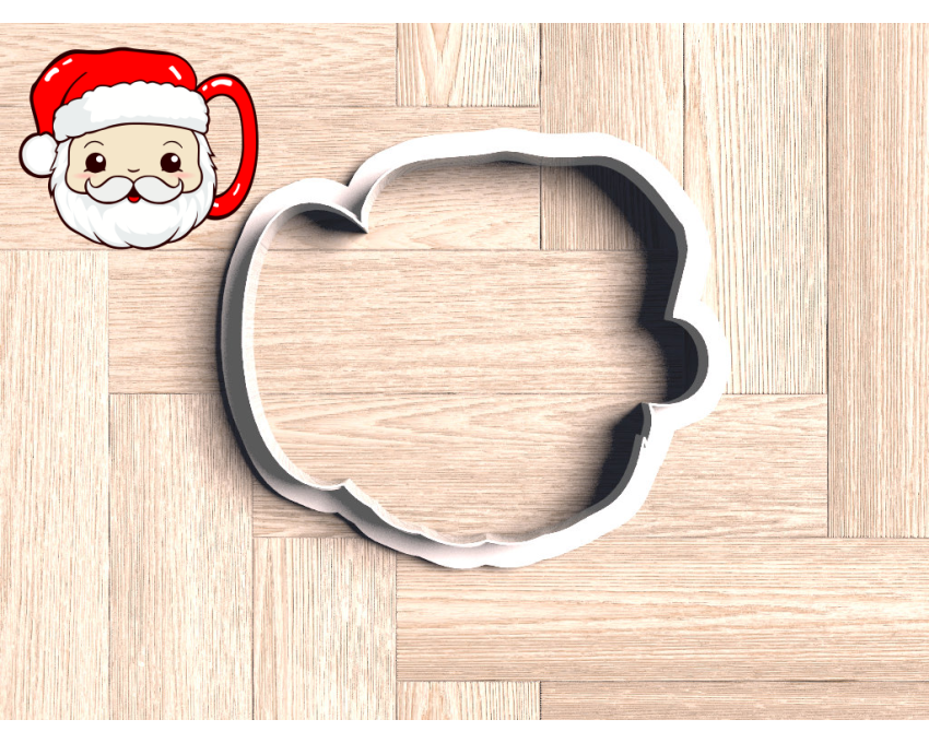 Santa Clause Mug Cookie Cutter. Christmas Cookie Cutter. Winter Cookie Cutter
