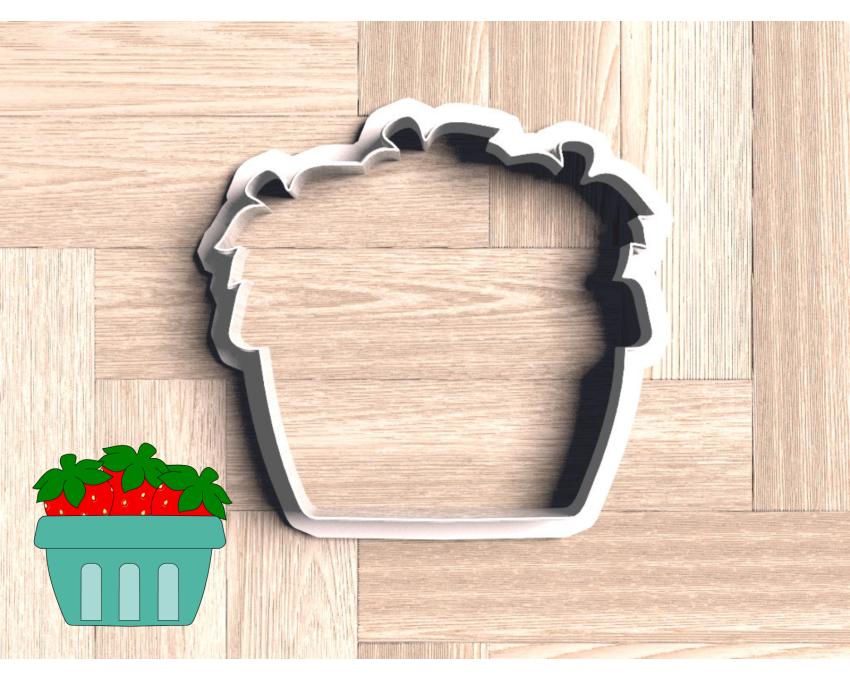 Strawberry Bucket Cookie Cutter. Fruit Cookie Cutter. Berry Sweet One Birthday Cookie Cutter 