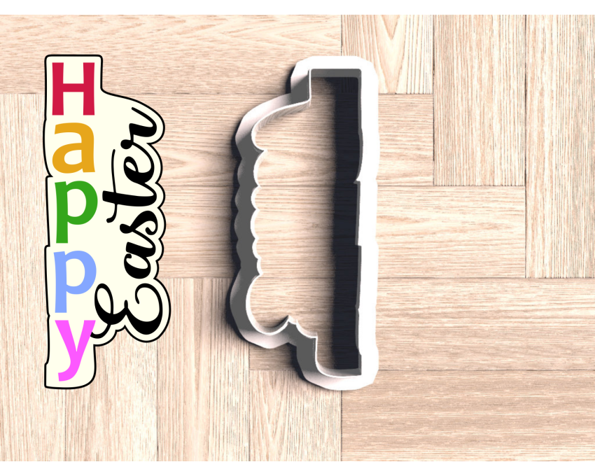 Happy Easter Plaque Cookie Cutter. Easter Cookie Cutter. 
