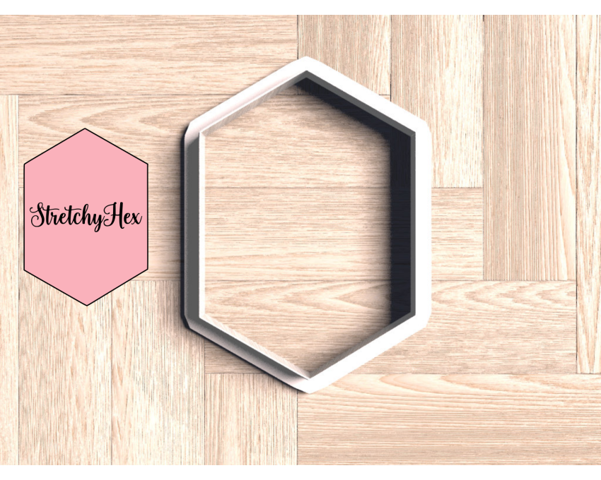 Stretched Hexagon Cookie Cutter. Geometric shape Cookie Cutter. Elongated Hexagon Cookie Cutter