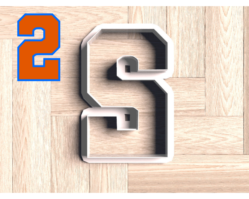 Sports Number Two Cookie Cutter. Number Cookie Cutter