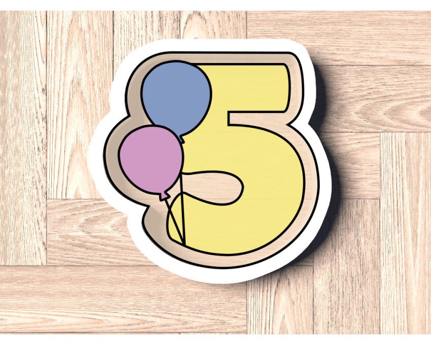 Balloon Number 5 Cookie Cutter. Number Cookie Cutter. Birthday Cookie Cutter
