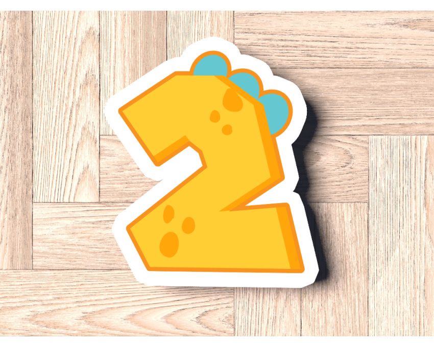 Dinosaur Number 2 Cookie Cutter. Dinosaur Cookie Cutter. Birthday Cookie Cutter