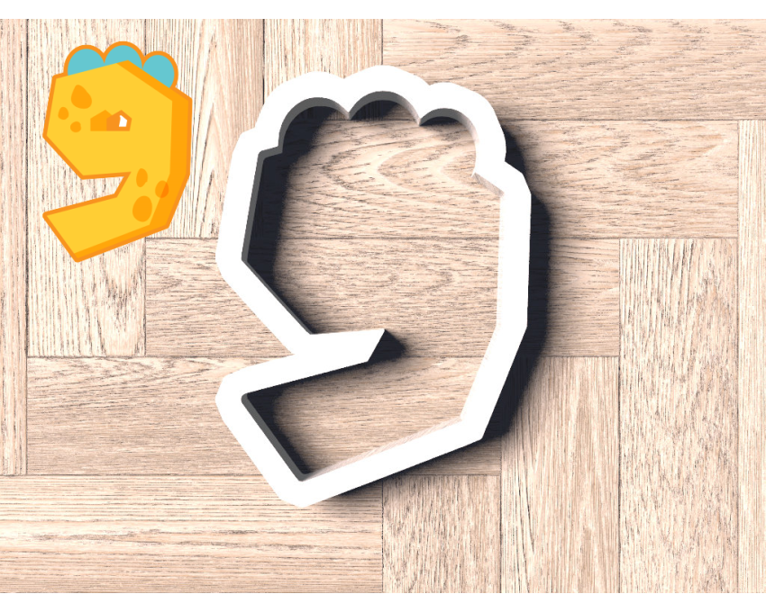 Dinosaur Number 9 Cookie Cutter. Dinosaur Cookie Cutter. Birthday Cookie Cutter