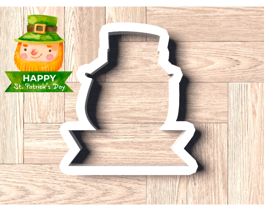 Leprechaun Plaque2 Cookie Cutter. St Patrick's Day Cookie Cutter