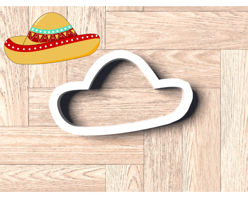 Sombrero Style 1 Cookie Cutter. Fiesta Cookie Cutter.  Cinco de Mayo Cookie Cutter.