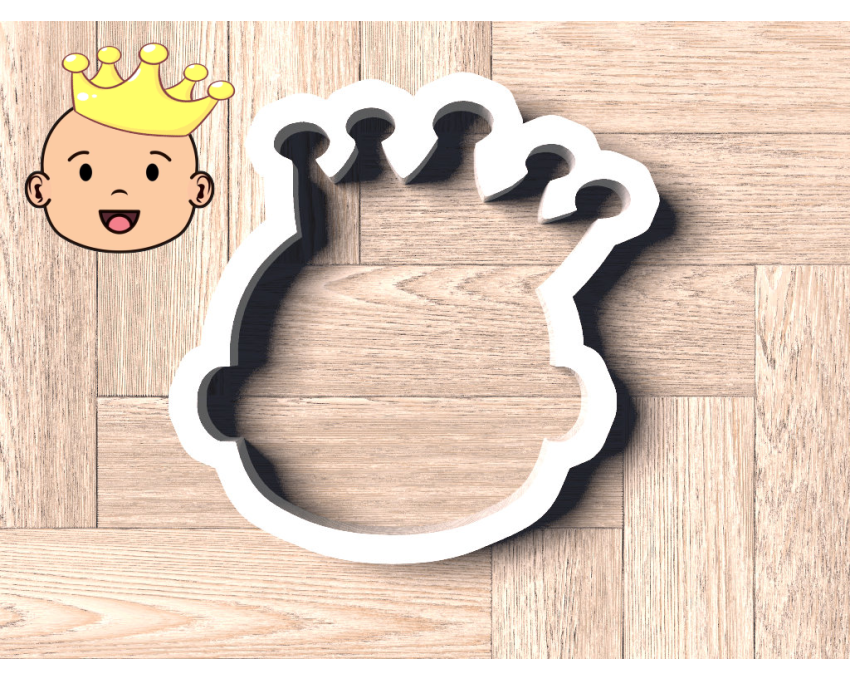 Baby With Crown Cookie Cutter. Baby Shower Cookie Cutter