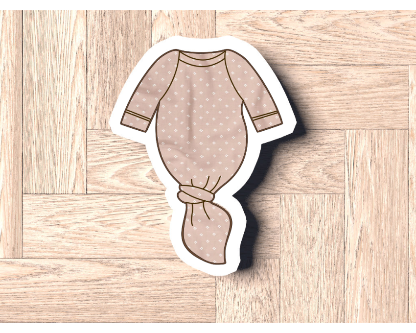 Knotted Onesie Cookie Cutter. Baby Shower Cookie Cutter.