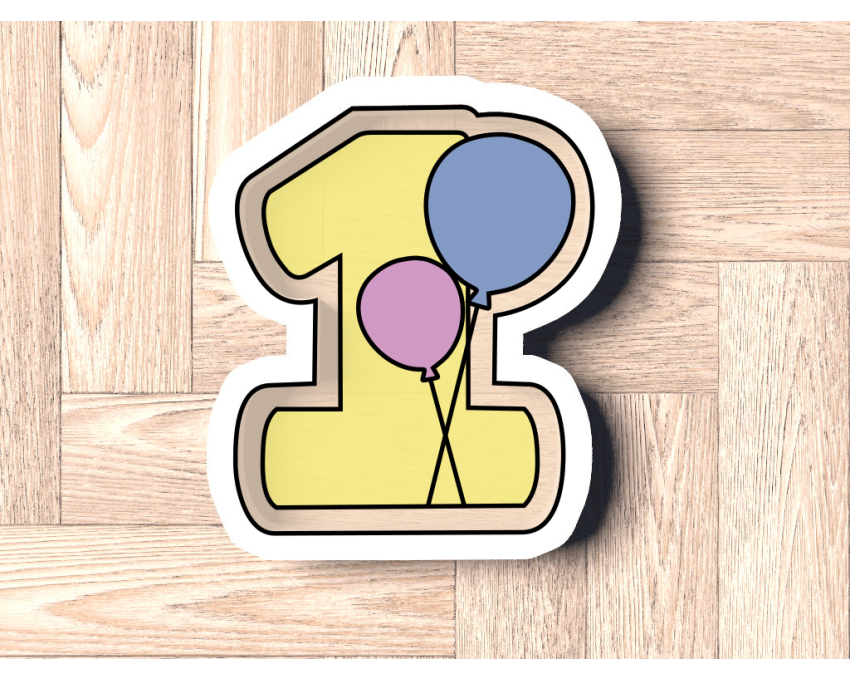 Balloon Number 1 Cookie Cutter. Number Cookie Cutter. Birthday Cookie Cutter