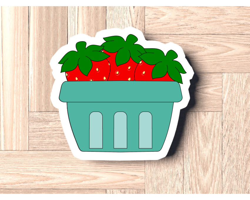 Strawberry Bucket Cookie Cutter. Fruit Cookie Cutter. Berry Sweet One Birthday Cookie Cutter 