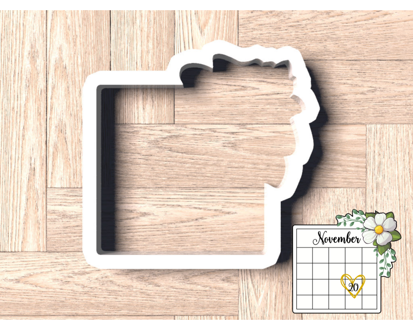 Floral Square Cookie Cutter. Floral Calendar Cookie Cutter. Bachelorette Cookie Cutter
