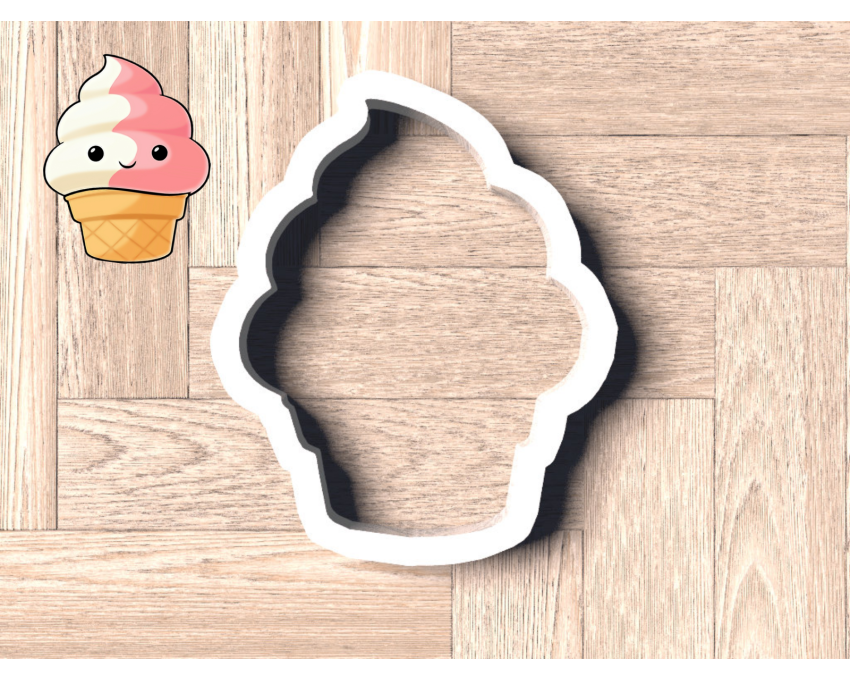 Soft Serve Ice Cream Cookie Cutter. Summer Cookie Cutter