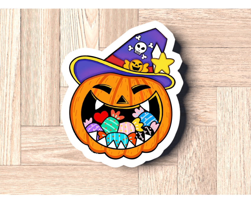 Laughing Pumpkin With Witch Hat Cookie Cutter. Halloween Cookie Cutter. 