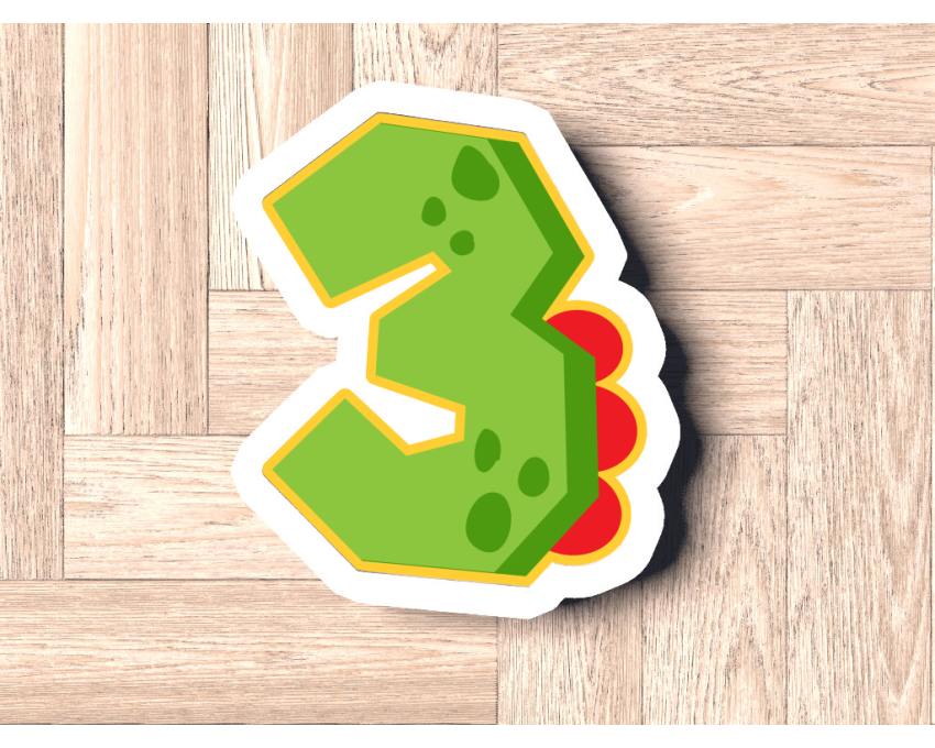 Dinosaur Number 3 Cookie Cutter. Dinosaur Cookie Cutter. Birthday Cookie Cutter
