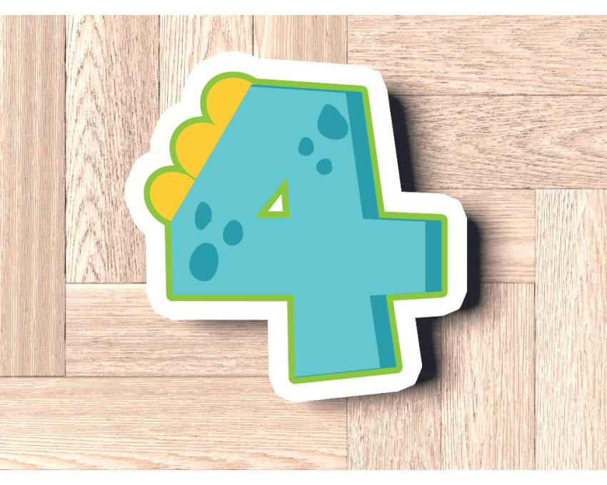 Dinosaur Number 4 Cookie Cutter. Dinosaur Cookie Cutter. Birthday Cookie Cutter