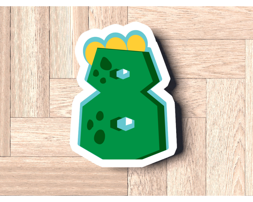 Dinosaur Number 8 Cookie Cutter. Dinosaur Cookie Cutter. Birthday Cookie Cutter