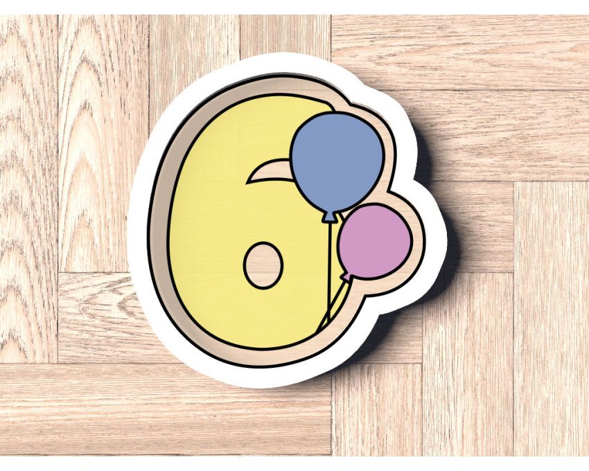 Balloon Number 6 Cookie Cutter. Number Cookie Cutter. Birthday Cookie Cutter