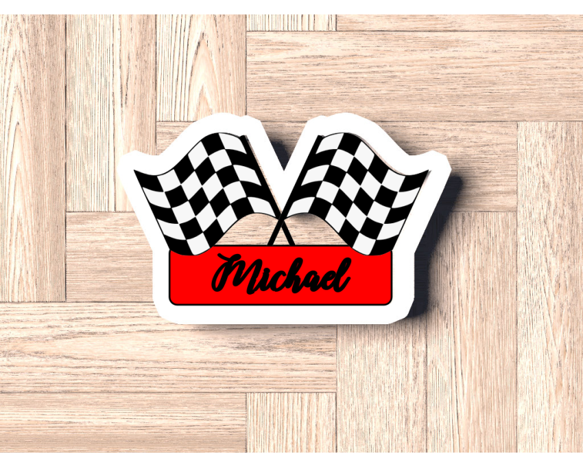 Race Car Flag Plaque Cookie Cutter. Car Cookie Cutter. Birthday Cookie Cutter