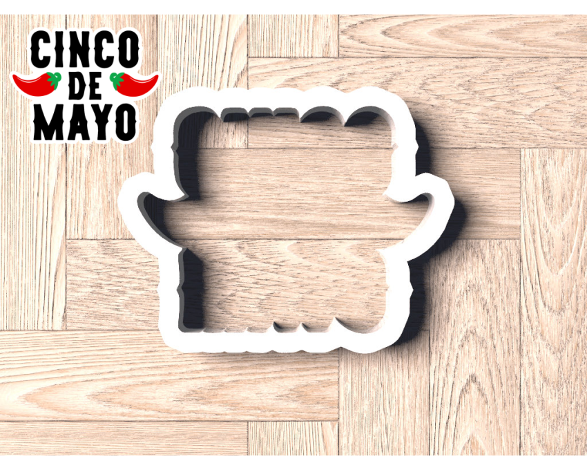 Cinco de Mayo Plaque Cookie Cutter. Fiesta Cookie Cutter.  Cinco de Mayo Cookie Cutter.