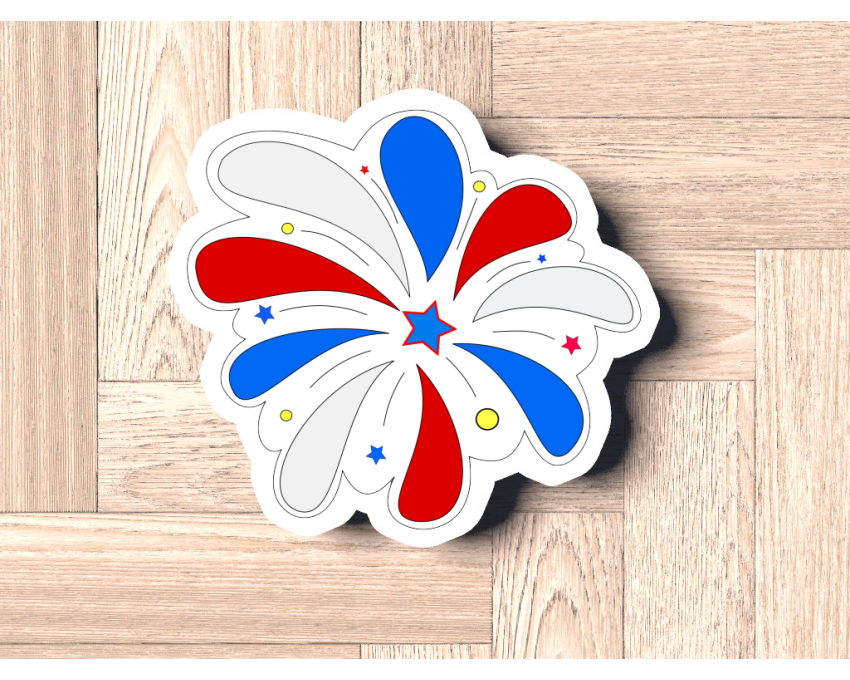 Fireworks Cookie Cutter. Fourth of July Cookie Cutter. Independence Day Cookie Cutter. 3D Printed. Baking Gifts. Custom Cookies