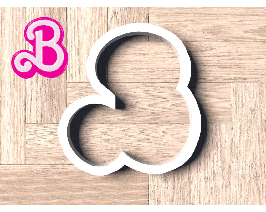 Letter B Cookie Cutter. Barbie Cookie Cutter. 