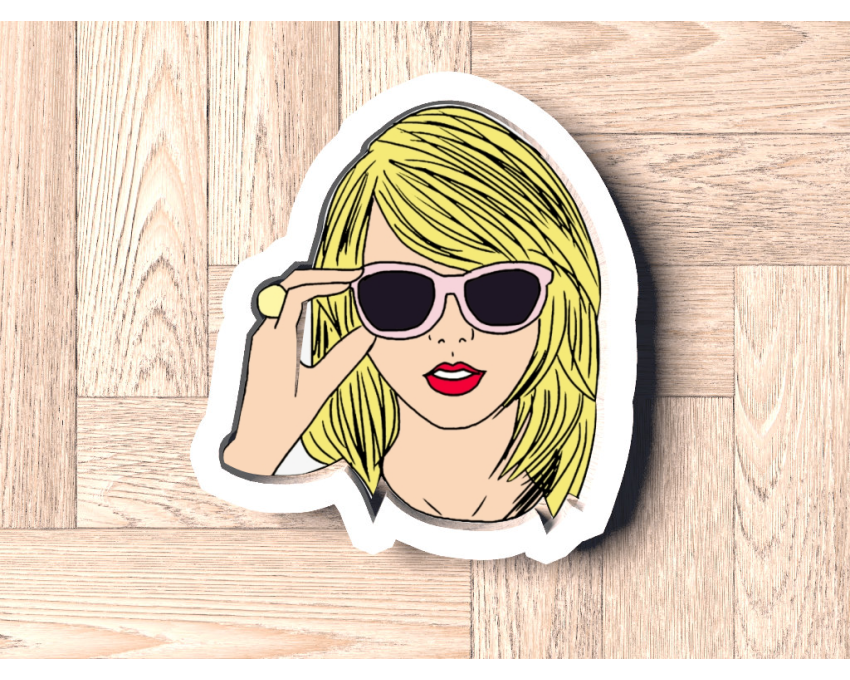 Taylor Swift Portrait Outline Cookie Cutter. Celebrity Cookie Cutter