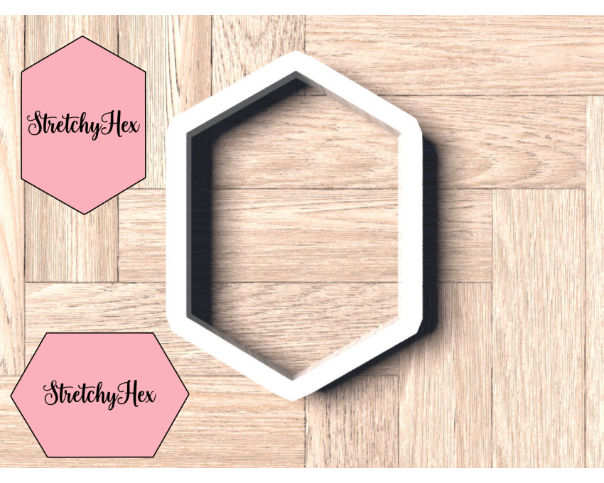 Stretched Hexagon Cookie Cutter. Geometric shape Cookie Cutter. Elongated Hexagon Cookie Cutter