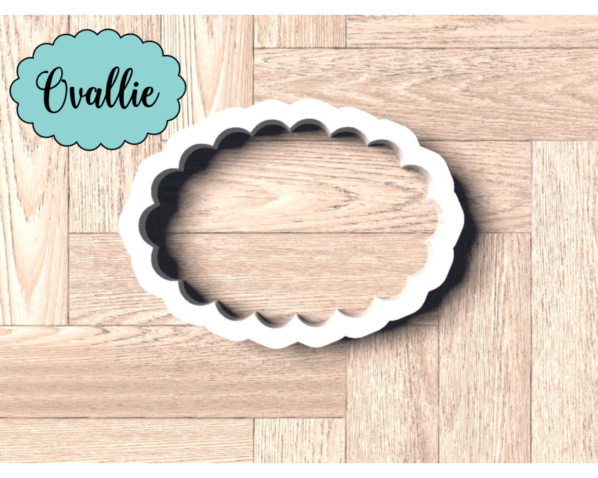Ovallie Cookie Cutter. Geometric shape Cookie Cutter. Scalloped Oval Cookie Cutter