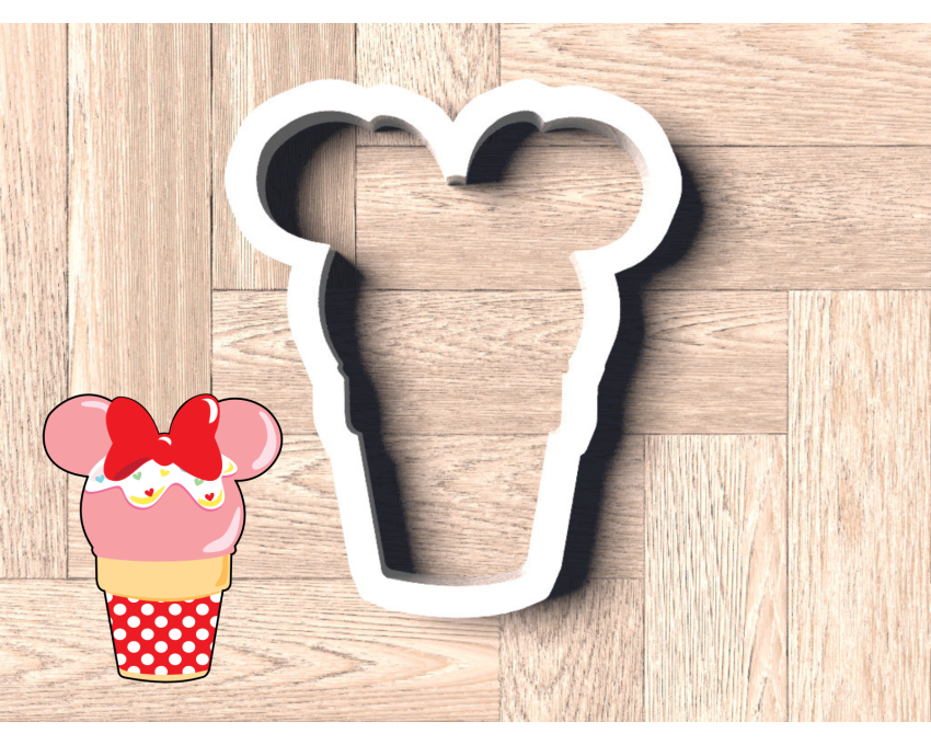 Minnie Mouse Ice Cream Cookie Cutter. Summer Cookie Cutter
