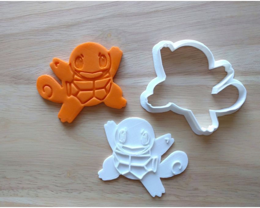 Squirtle Cookie Cutter and Stamp Set. Pokemon Cookie Cutter