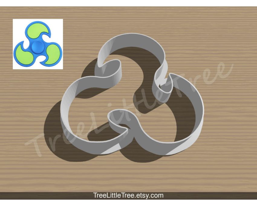 Fidget Spinner Style-4 Cookie Cutter. Toy Cookie Cutter