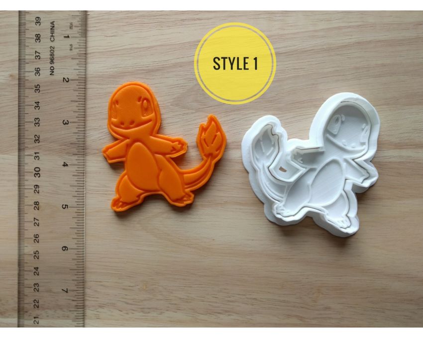 Charmander Cookie Cutter and Stamp Set. Pokemon Cookie Cutter