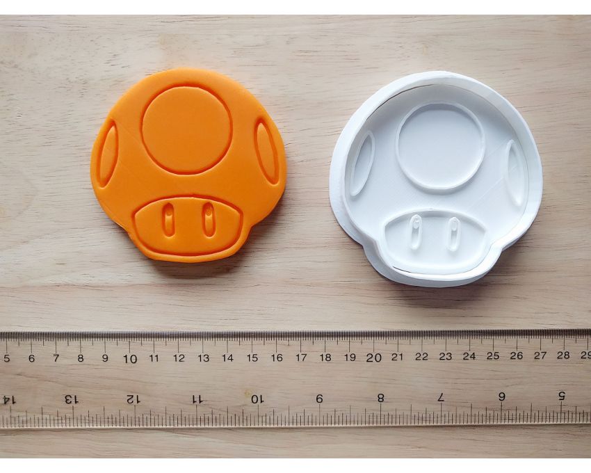 Super Mario Mushroom Cookie Cutter and Stamp Set. Super Mario Cookie Cutter