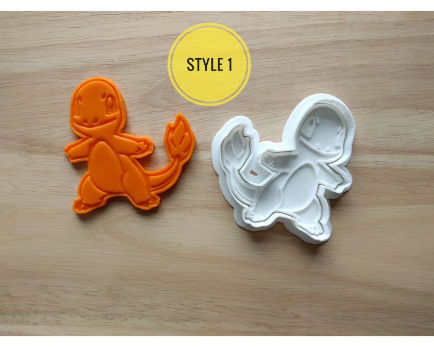 Charmander Cookie Cutter and Stamp Set. Pokemon Cookie Cutter