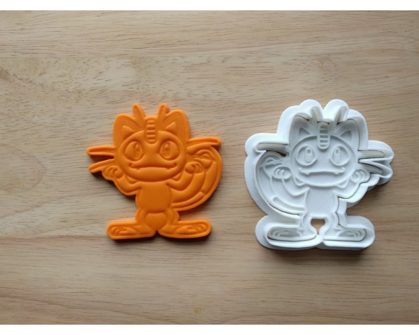 Meowth Cookie Cutter and Stamp Set. Pokemon Cookie Cutter