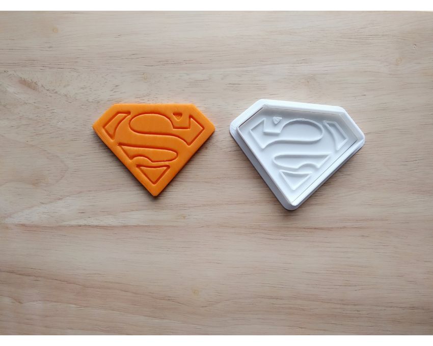 Superman Cookie Cutter and Stamp Set. Super Hero Cookie Cutter