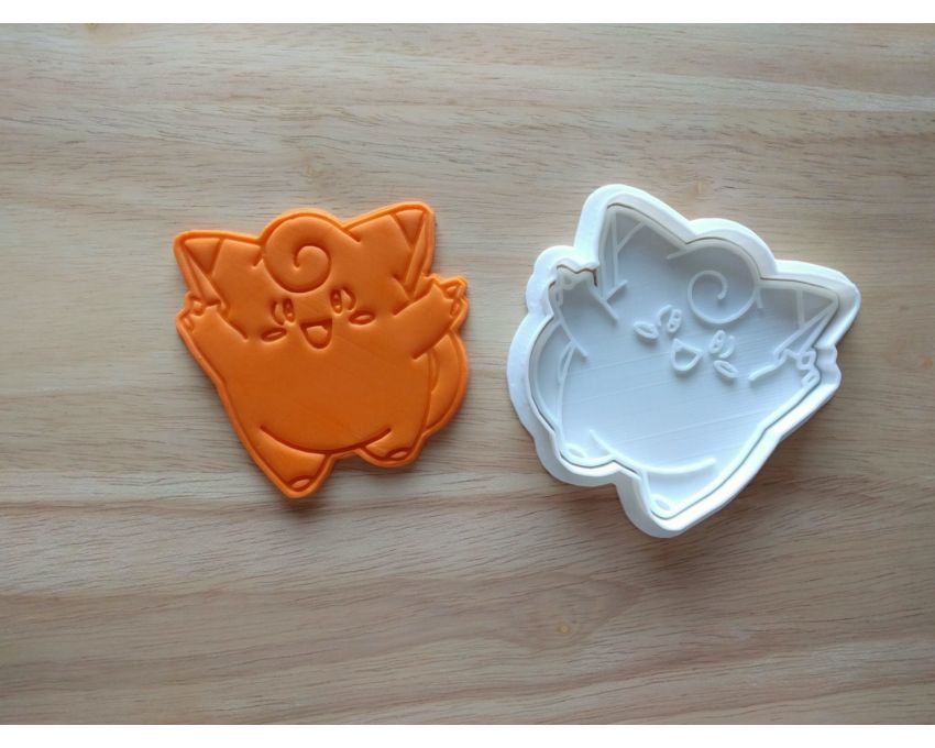 Clefairy Cookie Cutter and Stamp Set. Pokemon Cookie Cutter
