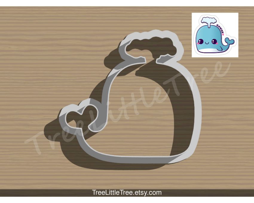 Cute Whale Cookie Cutter. Animal Cookie Cutter