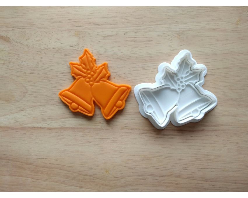 Christmas Bell Cookie Cutter and Stamp Set. Christmas Cookie Cutter